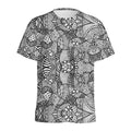 Black And White Zentangle Pattern Print Men's Athletic T-Shirt