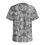 Black And White Zentangle Pattern Print Men's Sports T-Shirt