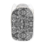 Black And White Zentangle Pattern Print Mesh Laundry Hamper