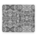 Black And White Zentangle Pattern Print Mouse Pad
