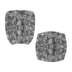 Black And White Zentangle Pattern Print Office Chair Cover
