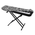 Black And White Zentangle Pattern Print Piano Keyboard Cover