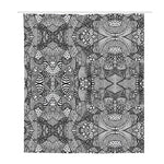 Black And White Zentangle Pattern Print Polyester Shower Curtain