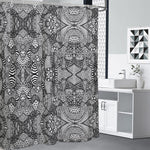 Black And White Zentangle Pattern Print Premium Shower Curtain