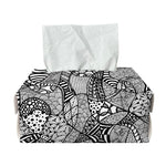 Black And White Zentangle Pattern Print Rectangle Tissue Box Cover