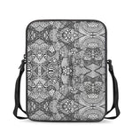 Black And White Zentangle Pattern Print Rectangular Crossbody Bag