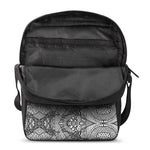 Black And White Zentangle Pattern Print Rectangular Crossbody Bag
