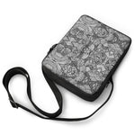 Black And White Zentangle Pattern Print Rectangular Crossbody Bag