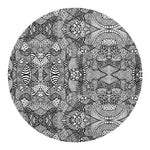Black And White Zentangle Pattern Print Round Blanket