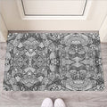 Black And White Zentangle Pattern Print Rubber Doormat