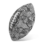 Black And White Zentangle Pattern Print Rugby Ball