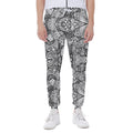 Black And White Zentangle Pattern Print Joggers