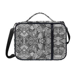 Black And White Zentangle Pattern Print Shoulder Strap Bible Bag