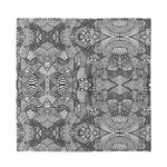 Black And White Zentangle Pattern Print Silk Bandana