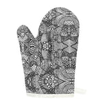 Black And White Zentangle Pattern Print Single Oven Mitt