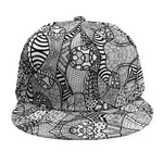 Black And White Zentangle Pattern Print Snapback Cap