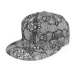 Black And White Zentangle Pattern Print Snapback Cap