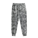 Black And White Zentangle Pattern Print Sweatpants
