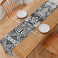 Black And White Zentangle Pattern Print Table Runner