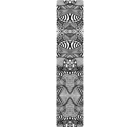 Black And White Zentangle Pattern Print Table Runner