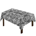 Black And White Zentangle Pattern Print Tablecloth