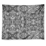Black And White Zentangle Pattern Print Tapestry