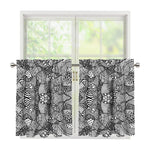 Black And White Zentangle Pattern Print Tier Curtains
