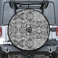 Black And White Zentangle Pattern Print Tire Cover With Camera Hole
