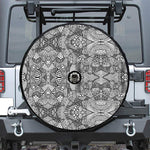 Black And White Zentangle Pattern Print Tire Cover With Camera Hole