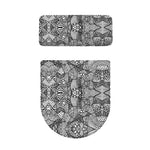 Black And White Zentangle Pattern Print Toilet Lid And Tank Cover Set