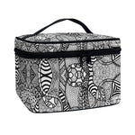 Black And White Zentangle Pattern Print Travel Makeup Bag