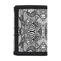 Black And White Zentangle Pattern Print Trifold Wallet