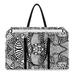 Black And White Zentangle Pattern Print Utility Tote Bag