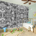 Black And White Zentangle Pattern Print Wall Sticker