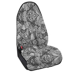 Black And White Zentangle Pattern Print Waterproof Car Seat Cover