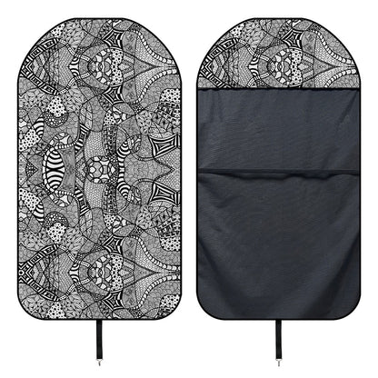 Black And White Zentangle Pattern Print Waterproof Car Seat Cover