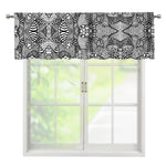 Black And White Zentangle Pattern Print Window Valance