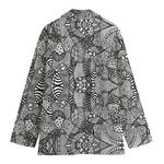 Black And White Zentangle Pattern Print Women's Blazer