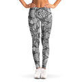 Black And White Zentangle Pattern Print Women's Leggings