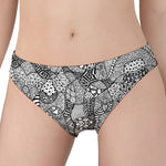 Black And White Zentangle Pattern Print Women's Panties