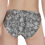 Black And White Zentangle Pattern Print Women's Panties