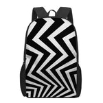 Black And White Zigzag Dazzle Print 17 Inch Backpack