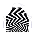 Black And White Zigzag Dazzle Print Adjustable Apron