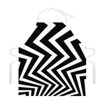 Black And White Zigzag Dazzle Print Adjustable Apron