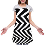 Black And White Zigzag Dazzle Print Adjustable Apron