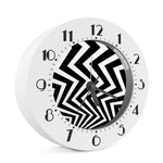 Black And White Zigzag Dazzle Print Alarm Clock