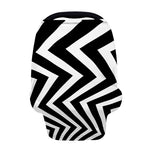 Black And White Zigzag Dazzle Print Baby Seat Cover