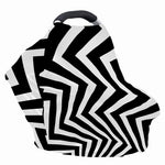 Black And White Zigzag Dazzle Print Baby Seat Cover