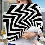 Black And White Zigzag Dazzle Print Baby Seat Cover