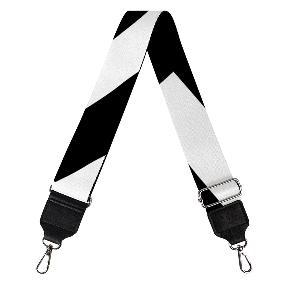 Black And White Zigzag Dazzle Print Bag Strap